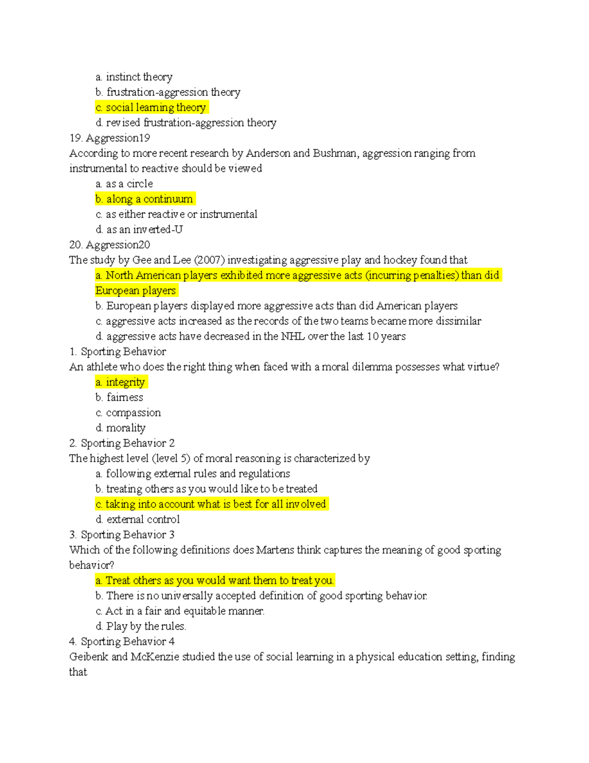 Untitled Document (19) - A. Instinct Theory B. Frustration-aggression ...