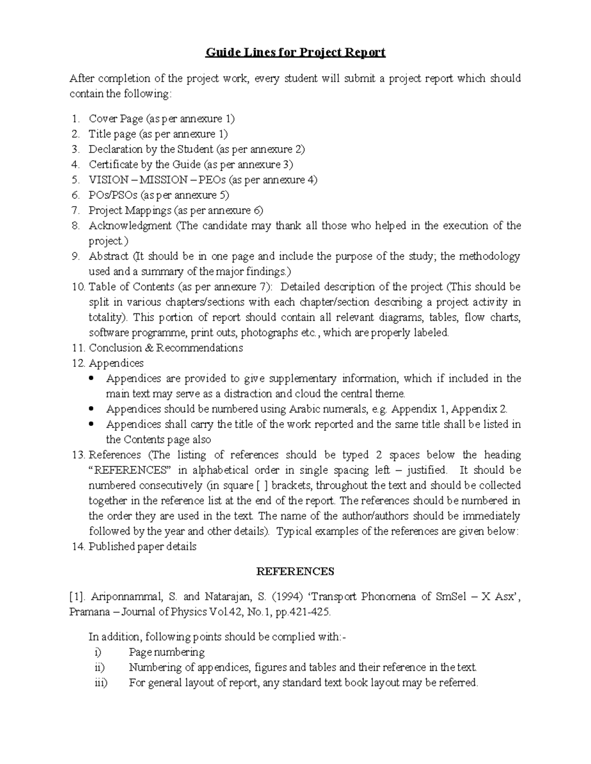 Project Report Template - Guide Lines for Project Report After ...
