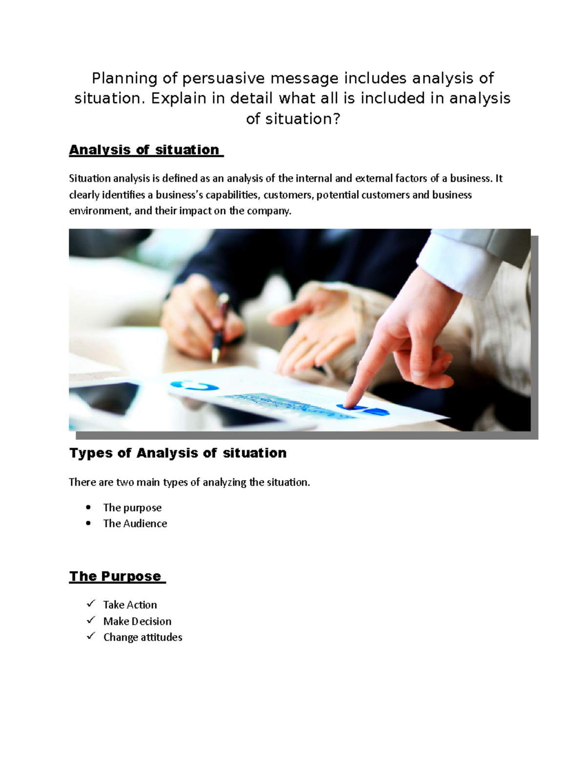 Busness communication - Planning of persuasive message includes ...