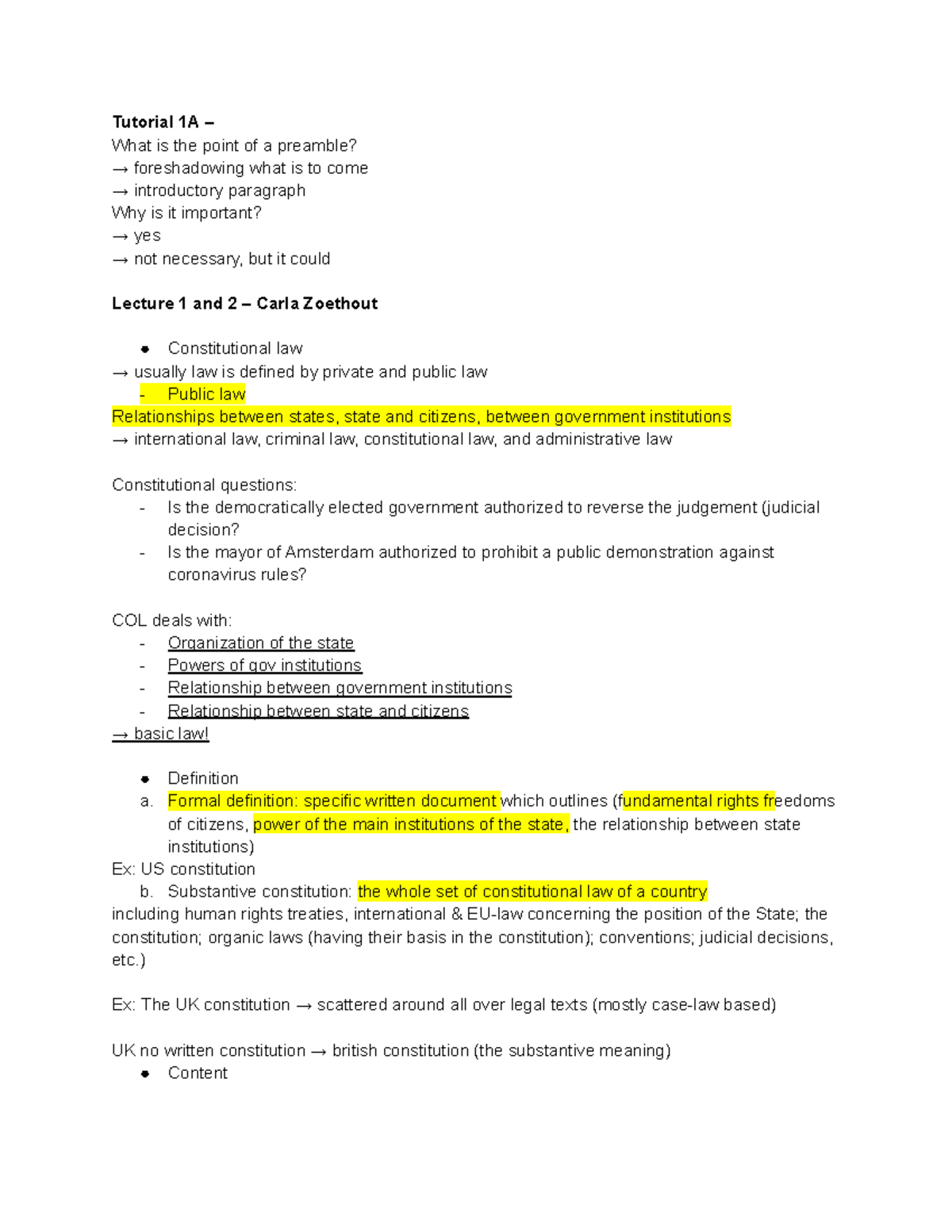 Comparative Constitutional Law - Tutorial 1A – What Is The Point Of A ...