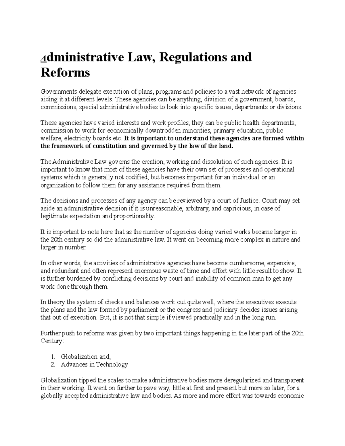 Administrative development - Administrative Law, Regulations and ...