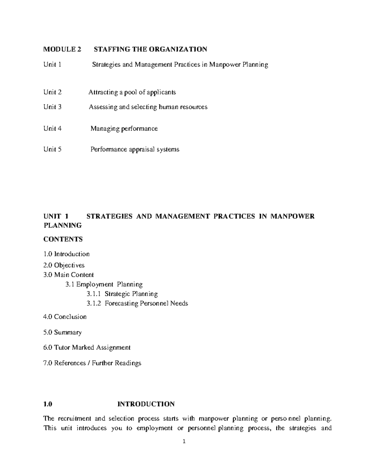 BUS 720 Human Resource Management 2 - MODULE 2 STAFFING THE ...