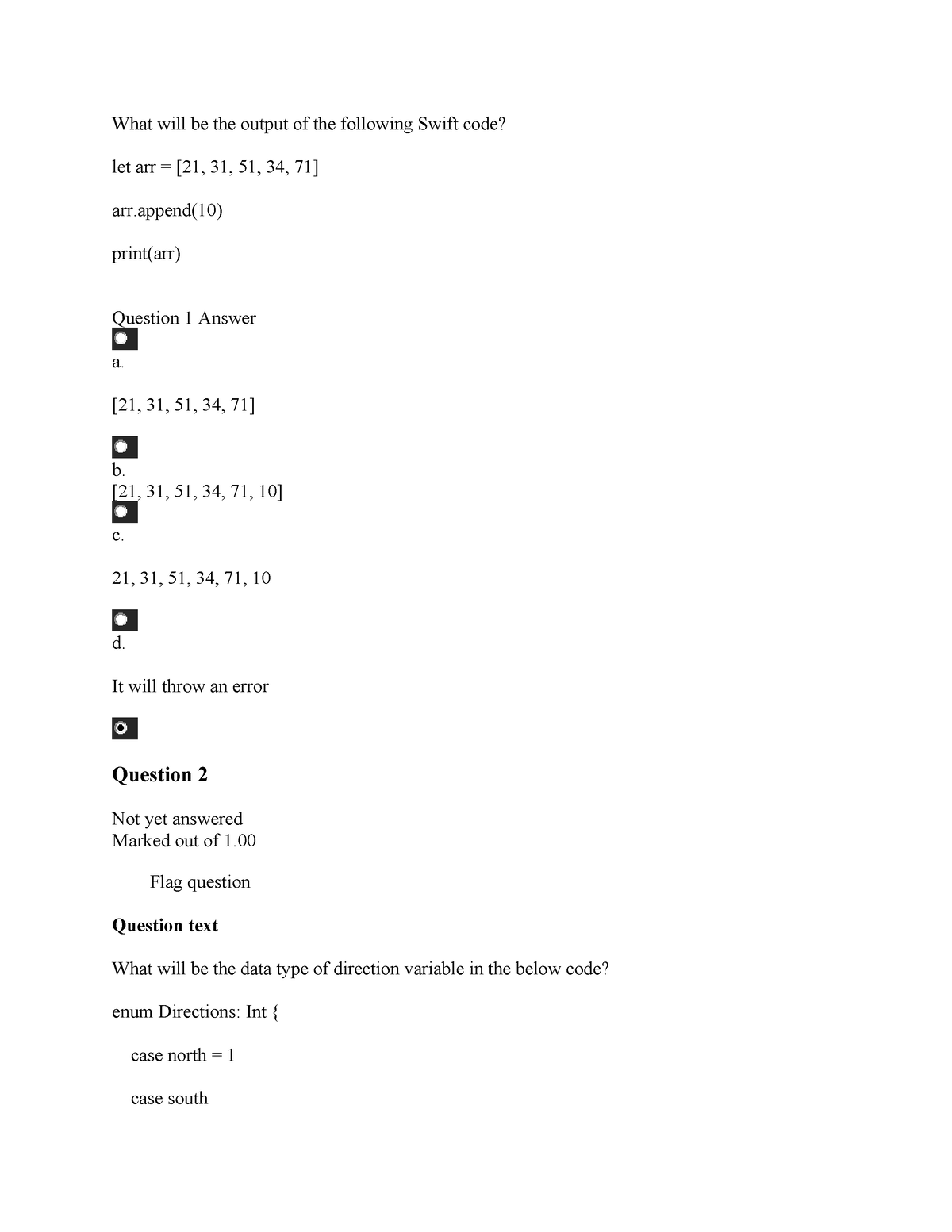 CS 4405-01 Unit 9 Review Quiz - What Will Be The Output Of The ...