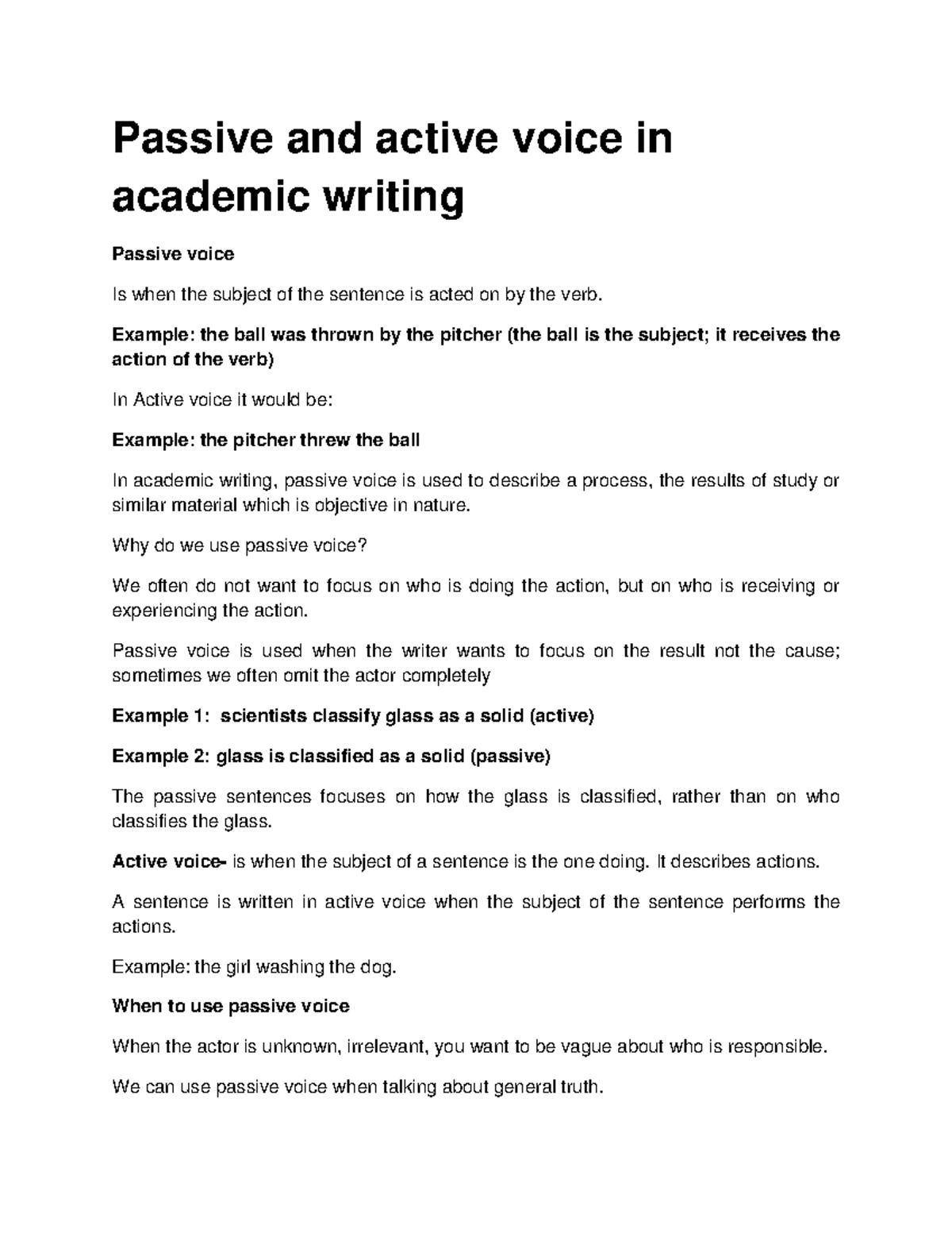 Passive Voice Use In Academic Writing