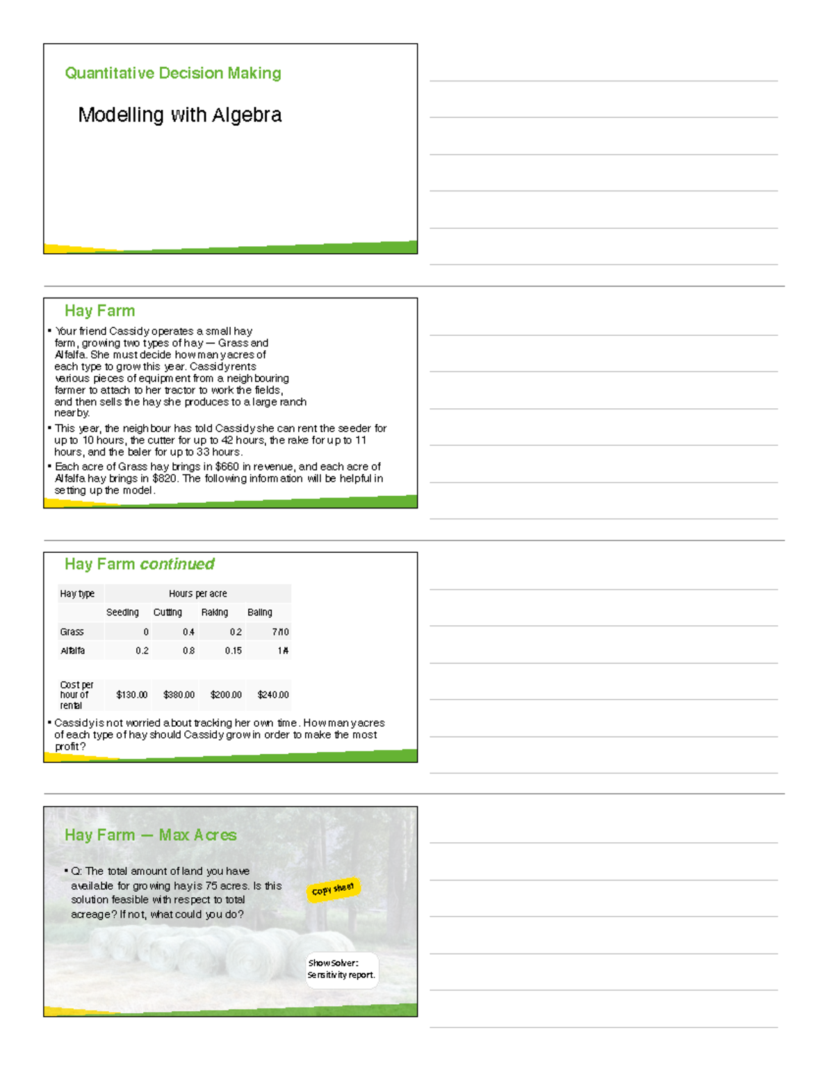 1-3.Slides - lecture notes from class - Modelling with Algebra ...