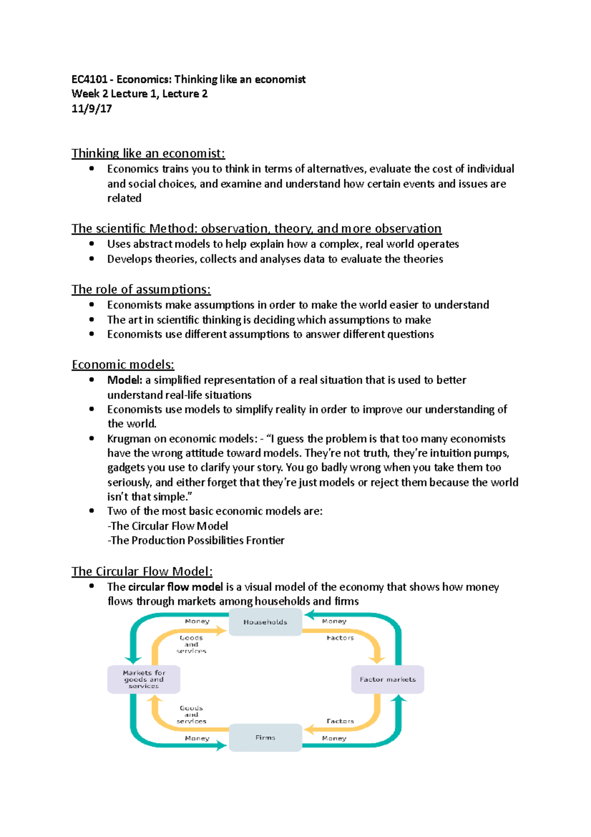 Week 2 - Donal Palcic - EC4101 - Economics: Thinking like an economist ...