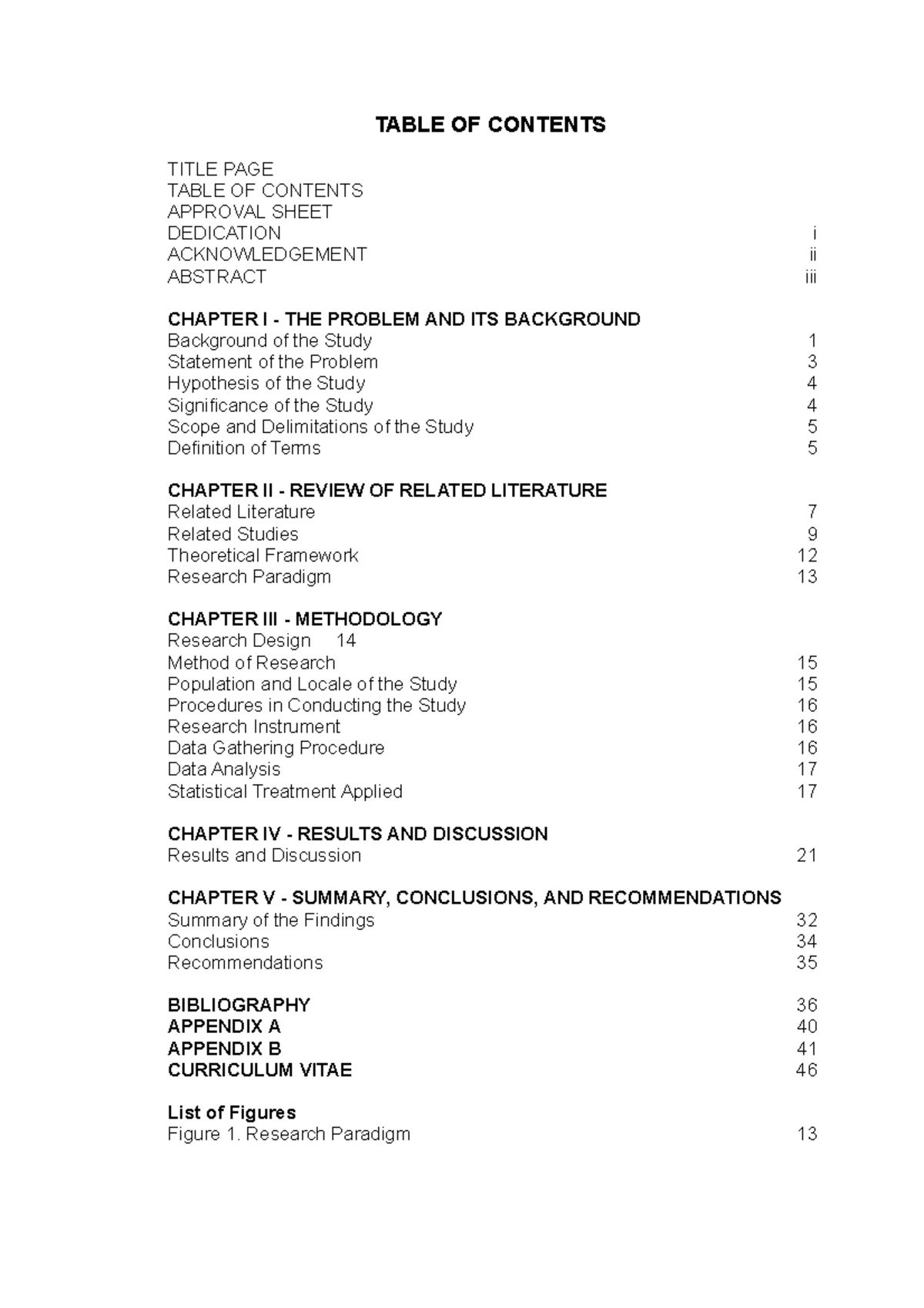 TableOF Contents HEALTH TABLE OF CONTENTS TITLE PAGE TABLE OF