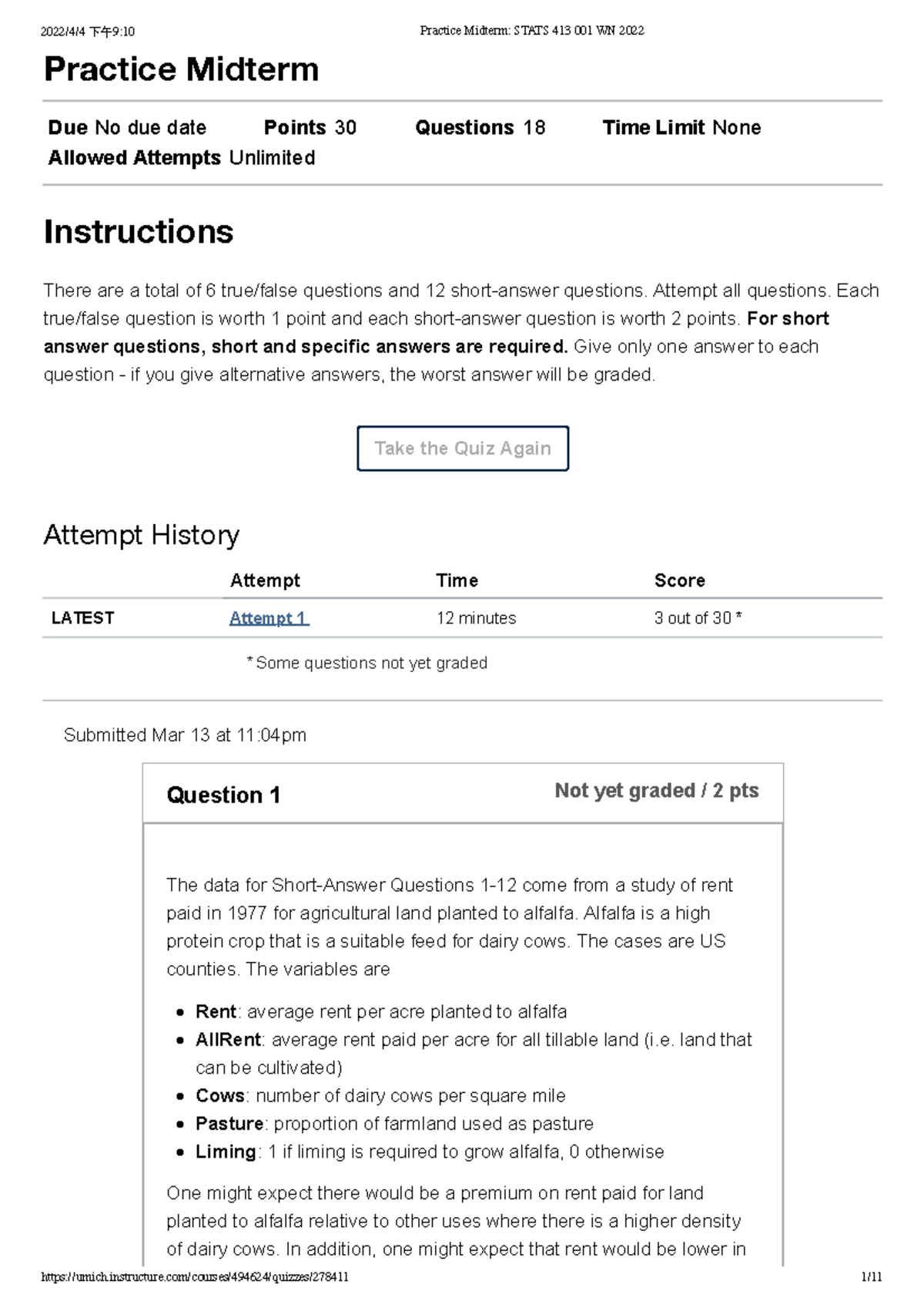 Practice Midterm Intro To Econometric Methods Ec 420 Some Questions Not Yet Graded 4417