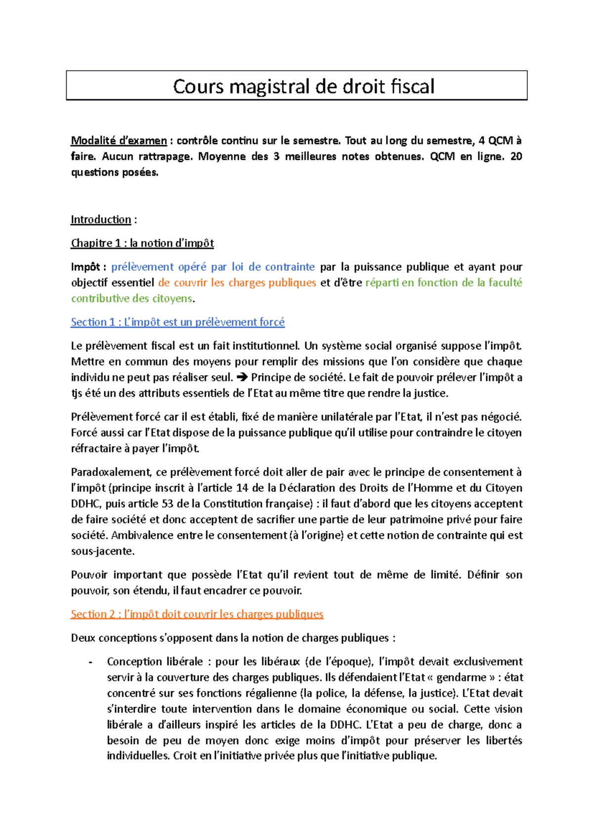 CM Partie 1 - Droit fiscal - UT Capitole - Studocu