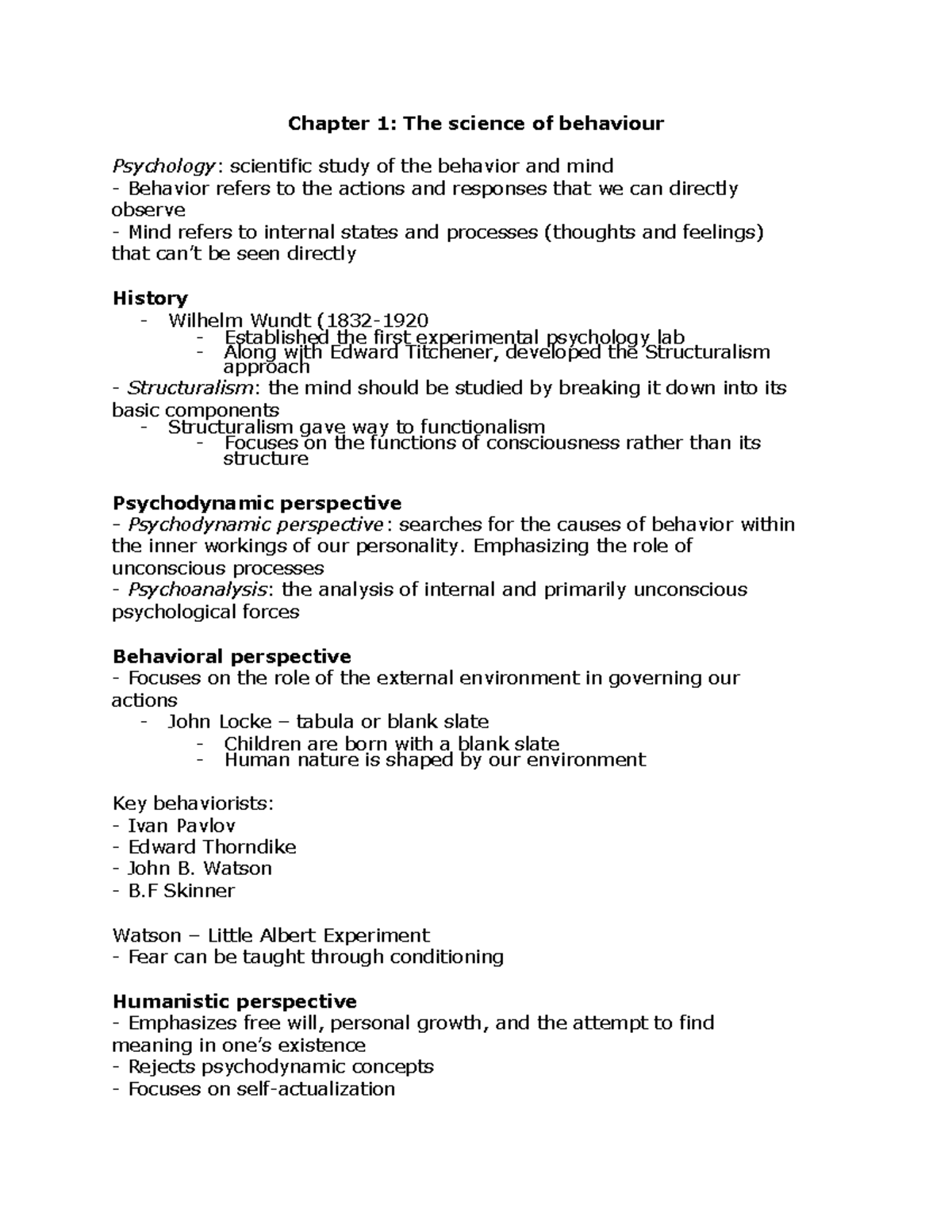 Chapter 1 The science of behaviour - Chapter 1: The science of ...