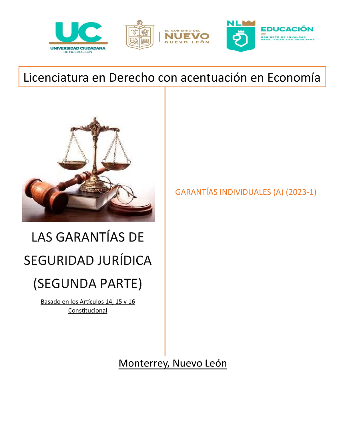 Garantia Juridica Las GarantÍas De Seguridad JurÍdica Segunda Parte Basado En Los Ar Culos 8667