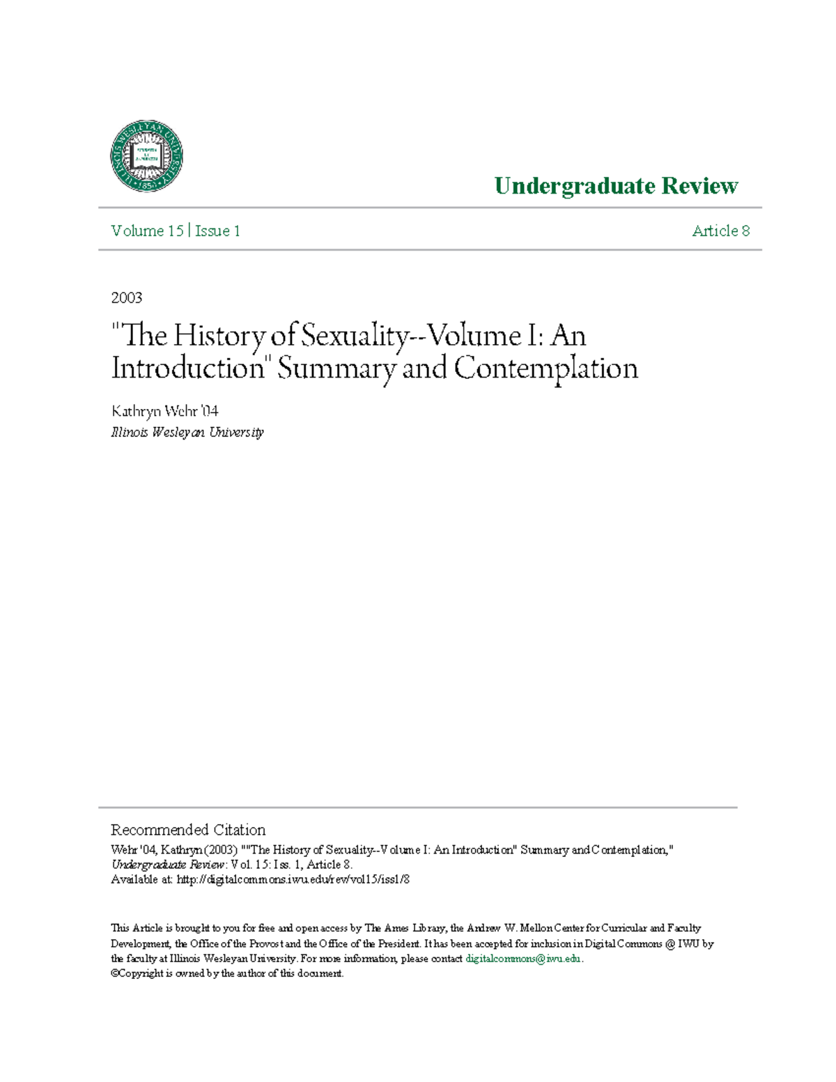 The History Of Sexuality-Volume I - An Introduction Summary And ...