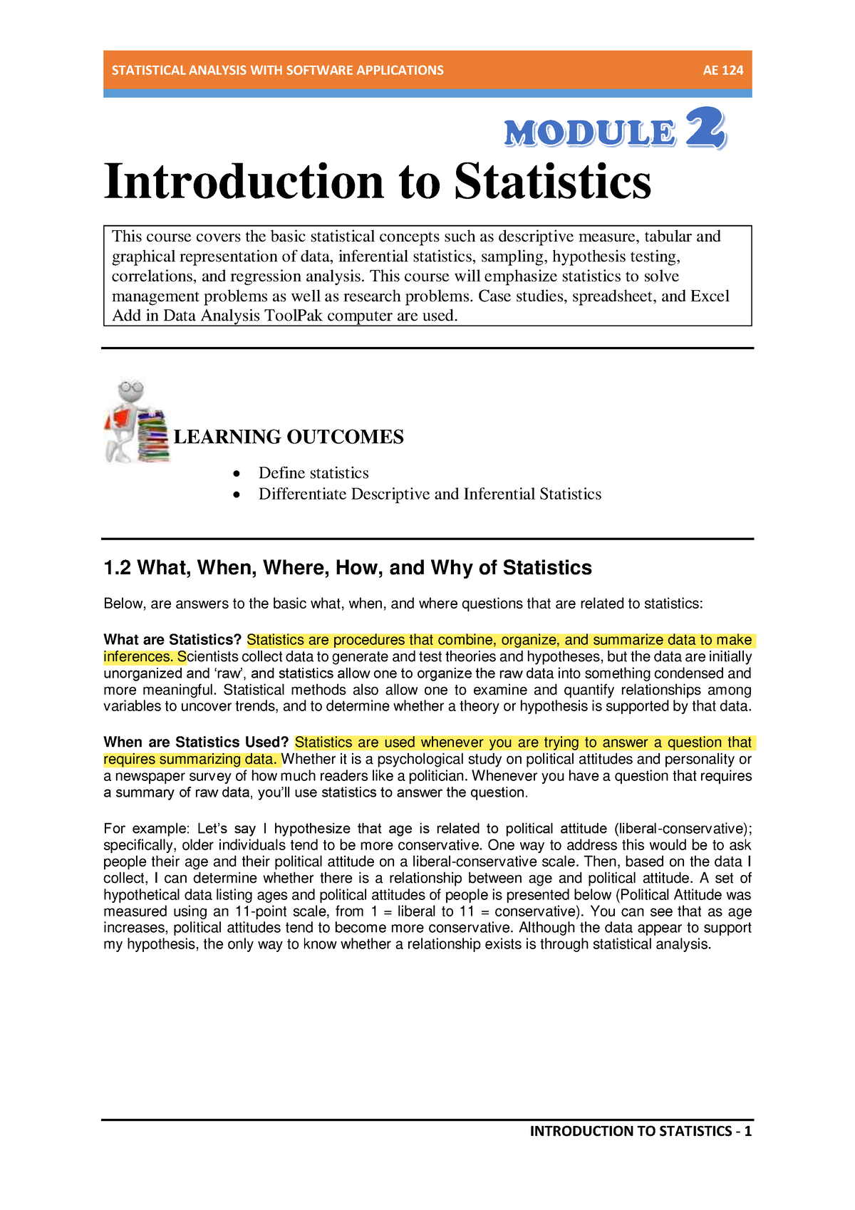 Lesson 2 - Introduction To Statistics - Introduction To Statistics This ...