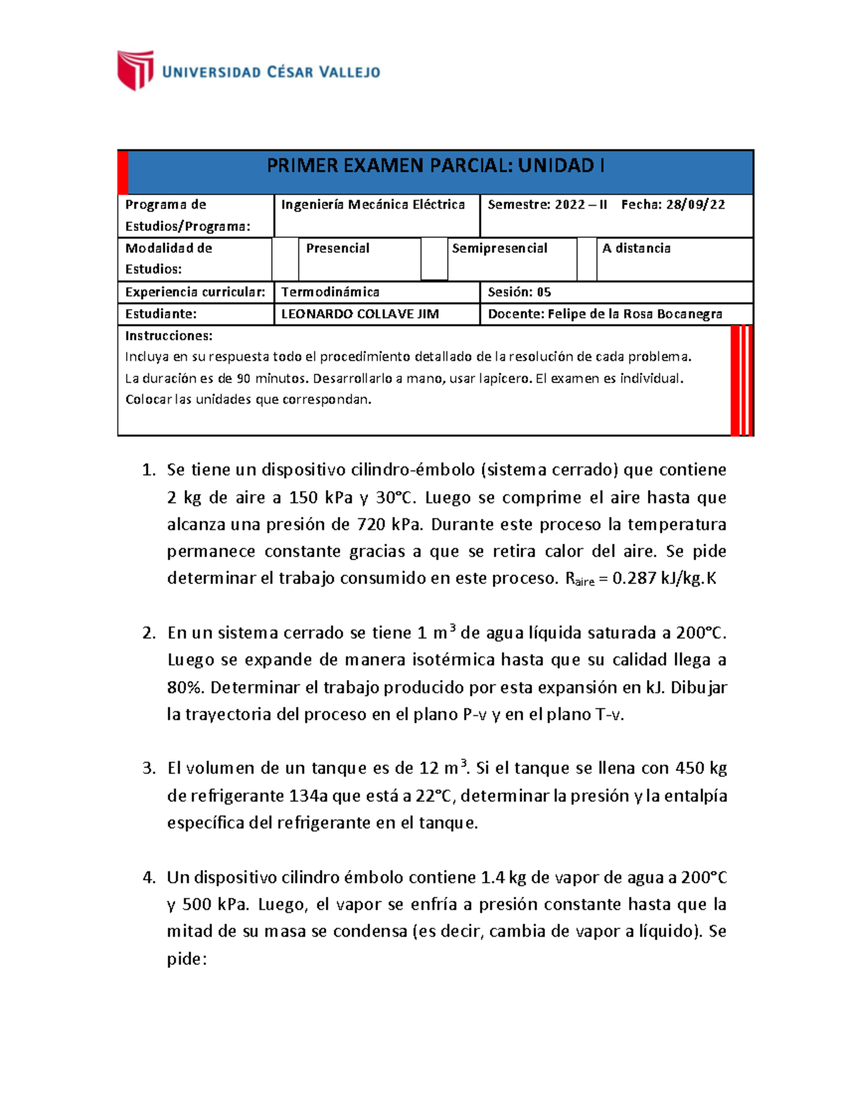 Primer Examen Parcial U 1 28 Set - PRIMER EXAMEN PARCIAL: UNIDAD I ...