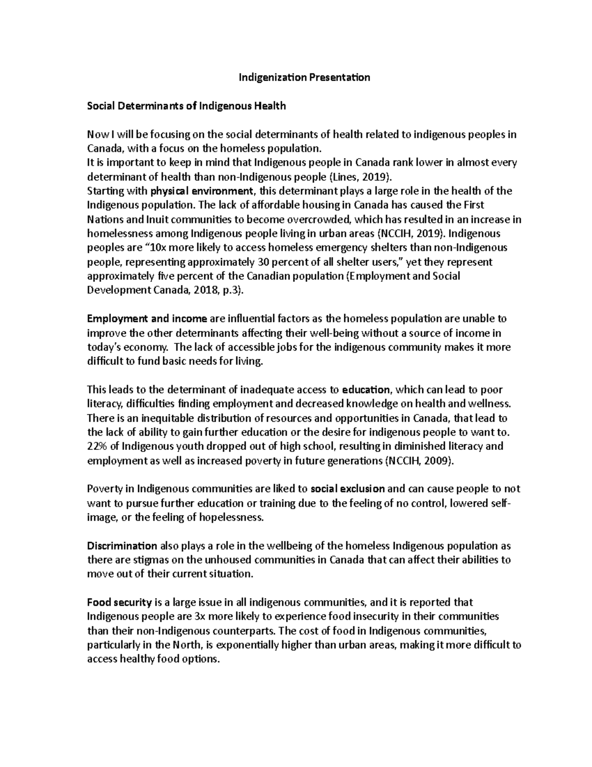 Indigenization Presentation Script - Indigenization Presentation Social ...