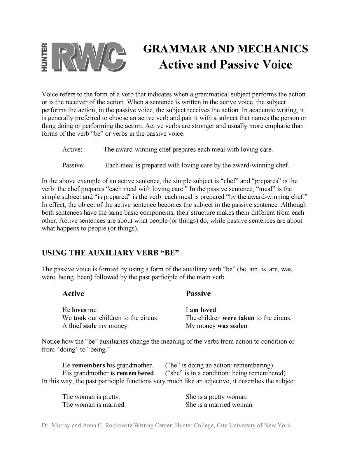 Active and Passive Voice - Literature - Studocu