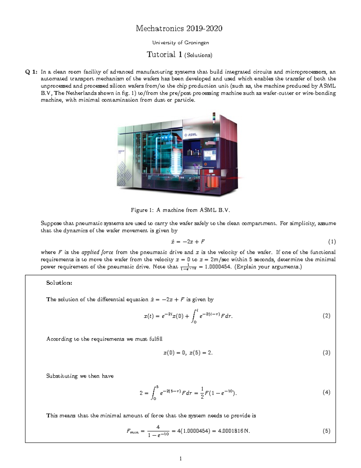 step by step solution manual of tutorial 1 mechatronics - Mechatronics ...
