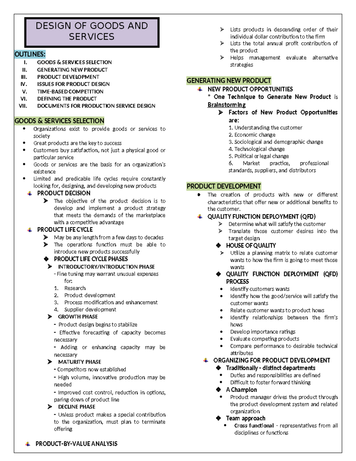 REPORT IN GOODS & SERVICES SELECTION AND GENERATING NEW PRODUCT ...