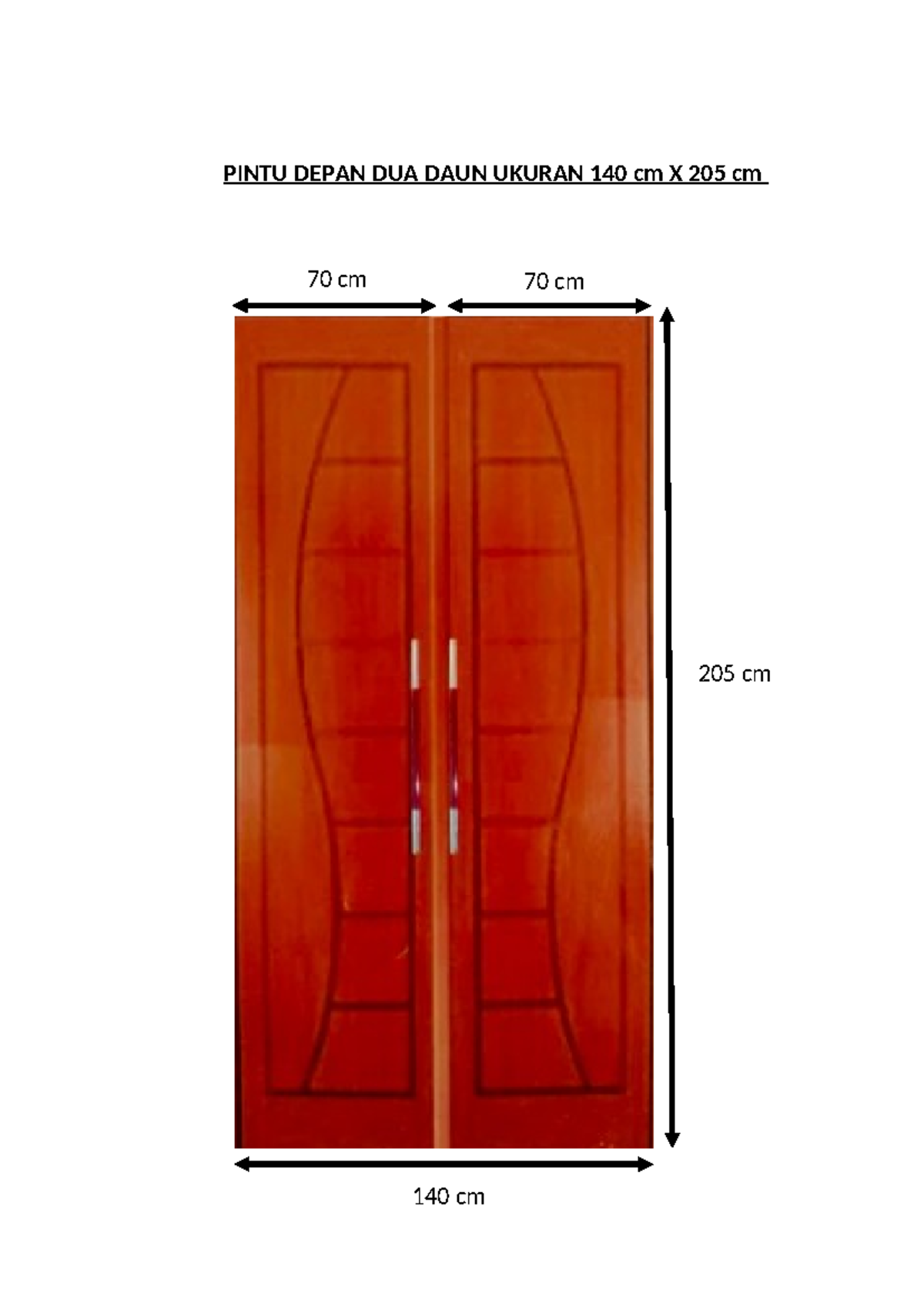 Doors and design - CUVDRA201A - PINTU DEPAN DUA DAUN UKURAN 140 cm X ...