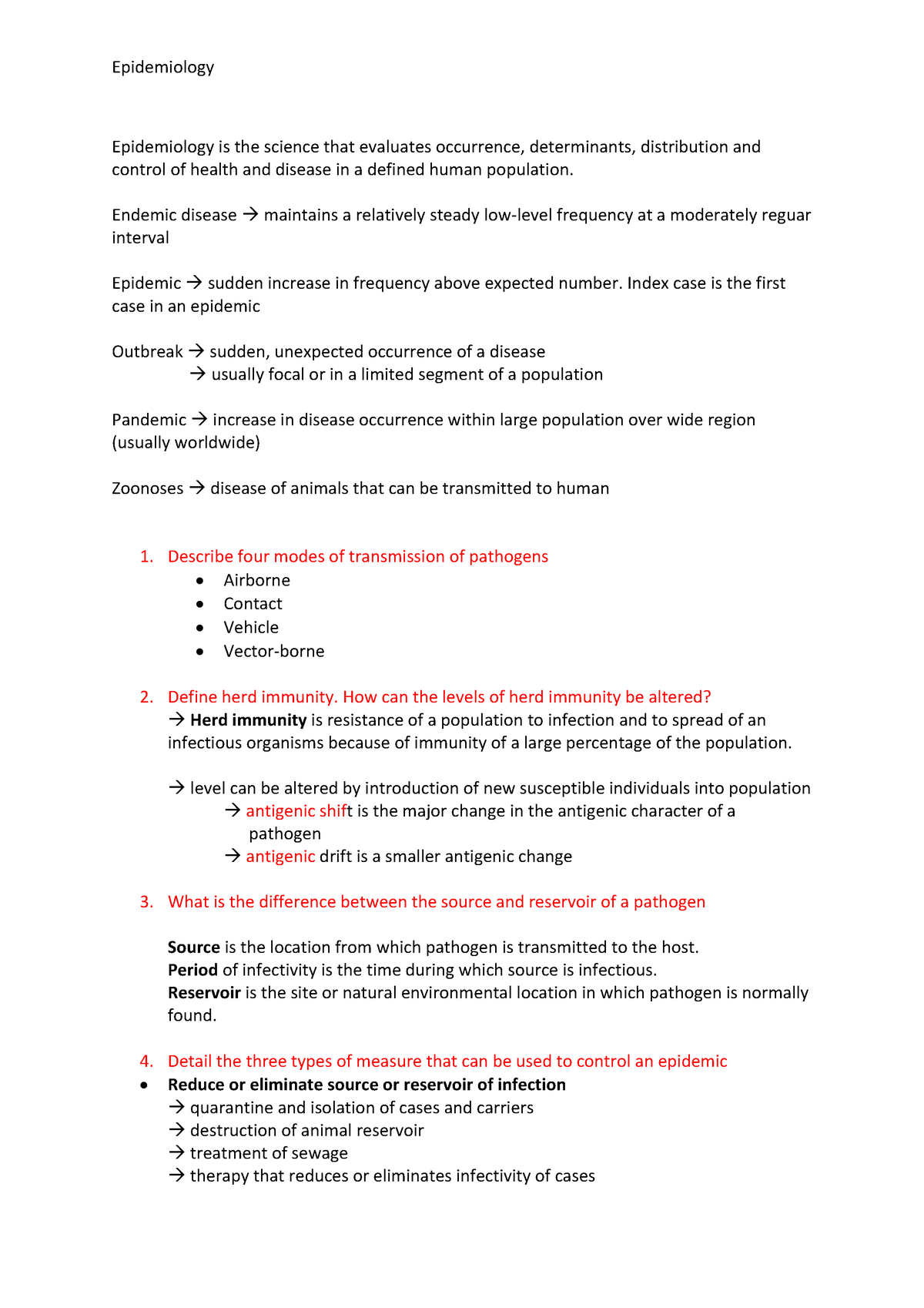 epidemiology case study questions and answers pdf