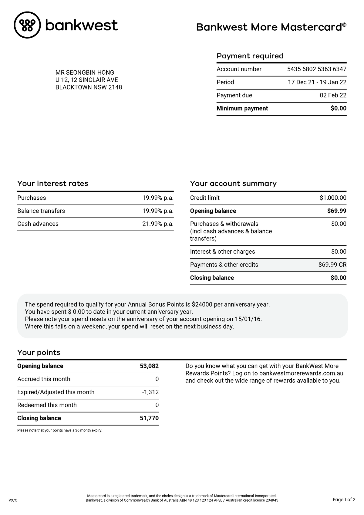 Bankwest Estatement Australia - Payment required Account number 5435 ...