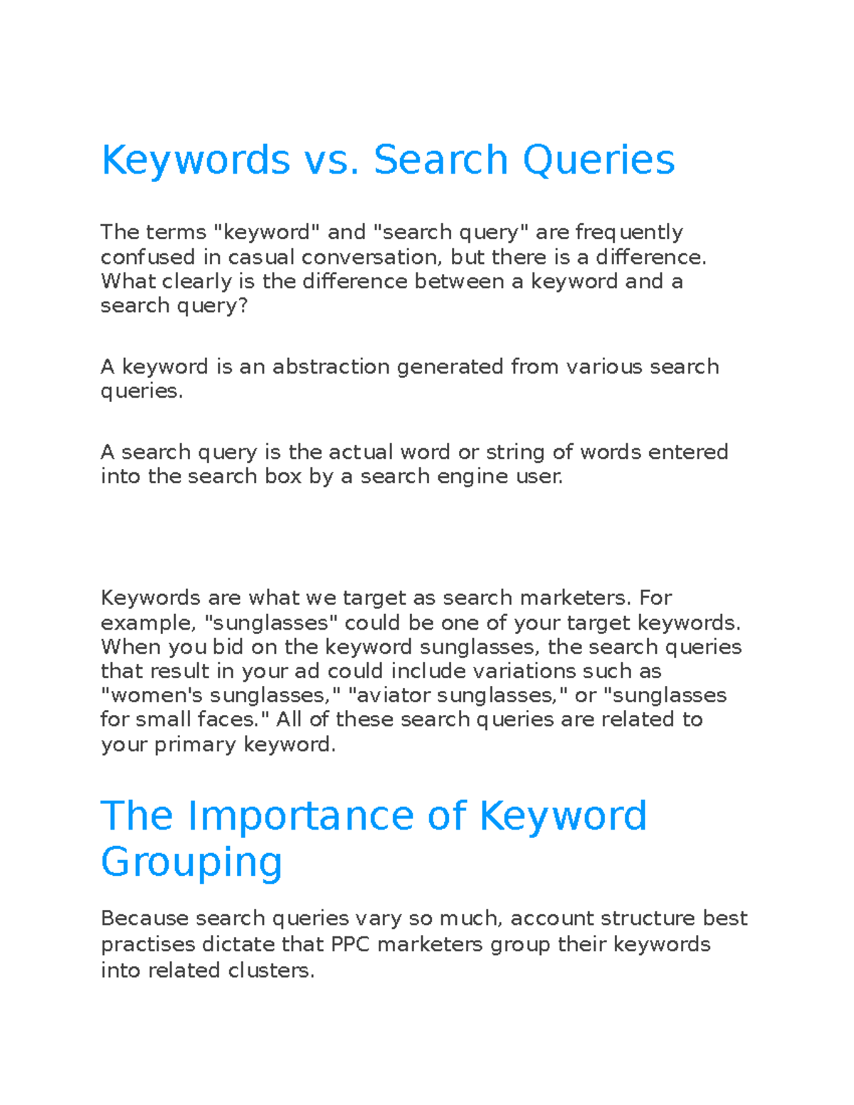 Keywords vs - Keyword vs niche - Keywords vs. Search Queries The terms ...