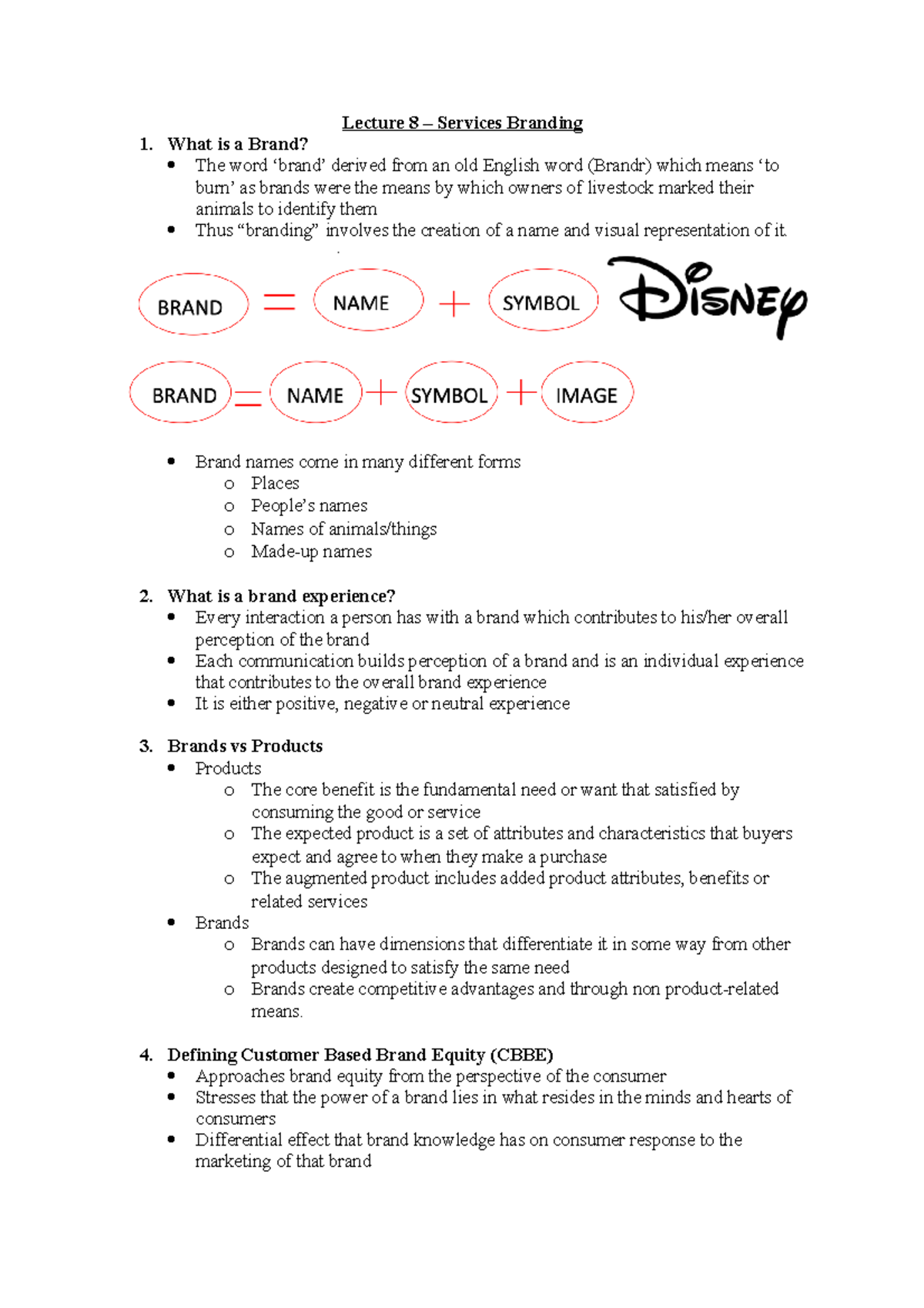 Lecture 8 - **Lecture 8 – Services Branding What is a Brand?** The word ...