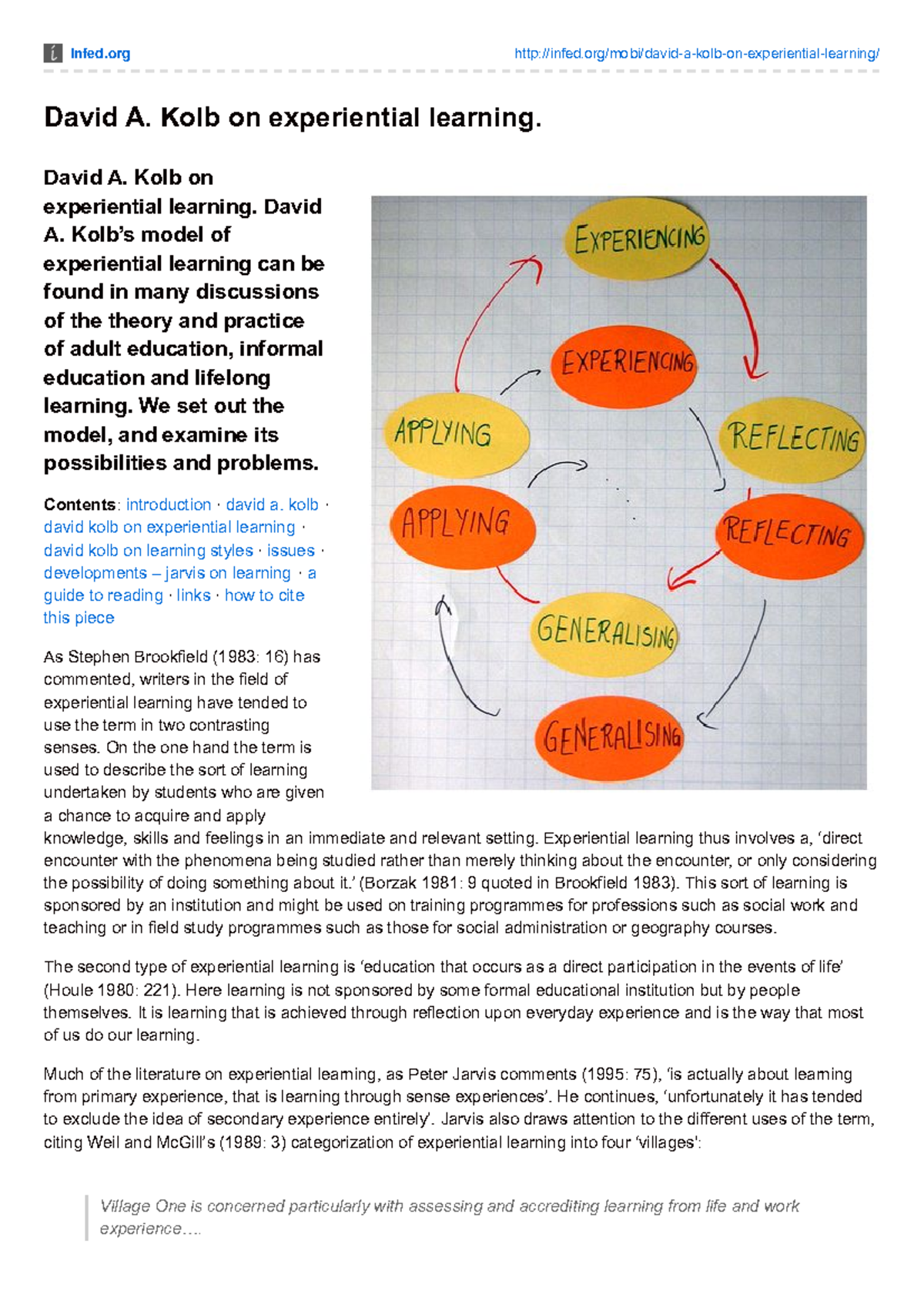 Infed infed infed mobi david a kolb on experiential learning