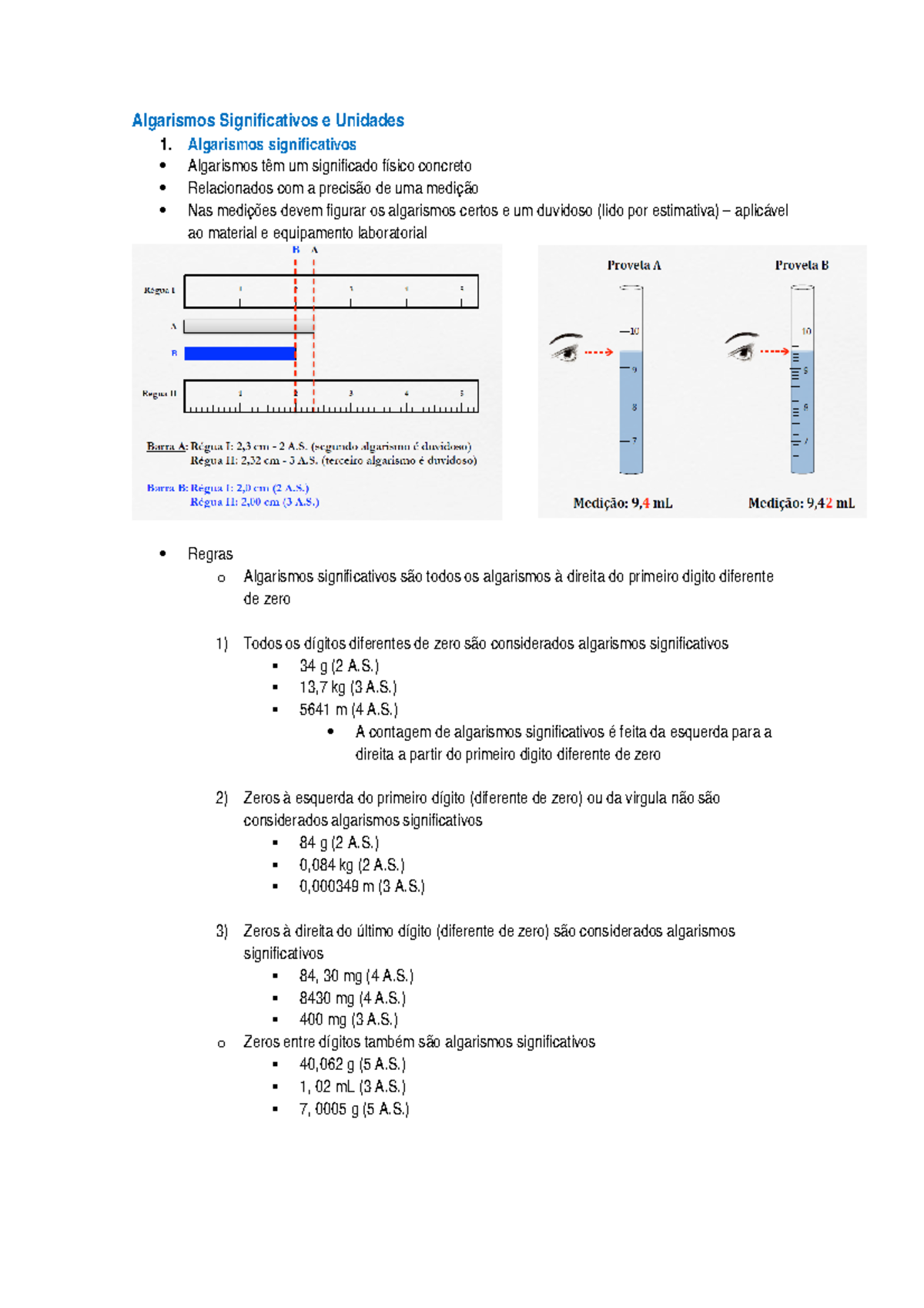 Resumos Algarismos Significativos E Unidades Studocu