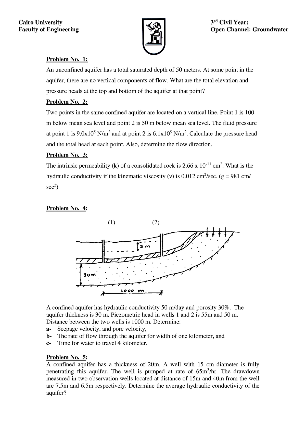 IHD-S07- Ground Water - dsfsf - Cairo University Faculty of Engineering ...