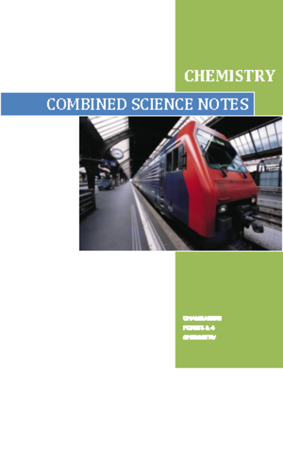 COMB Science CHEM Notes - CHEMISTRY CHANGAMIRE FORM 3 & 4 CHEMISTRY ...