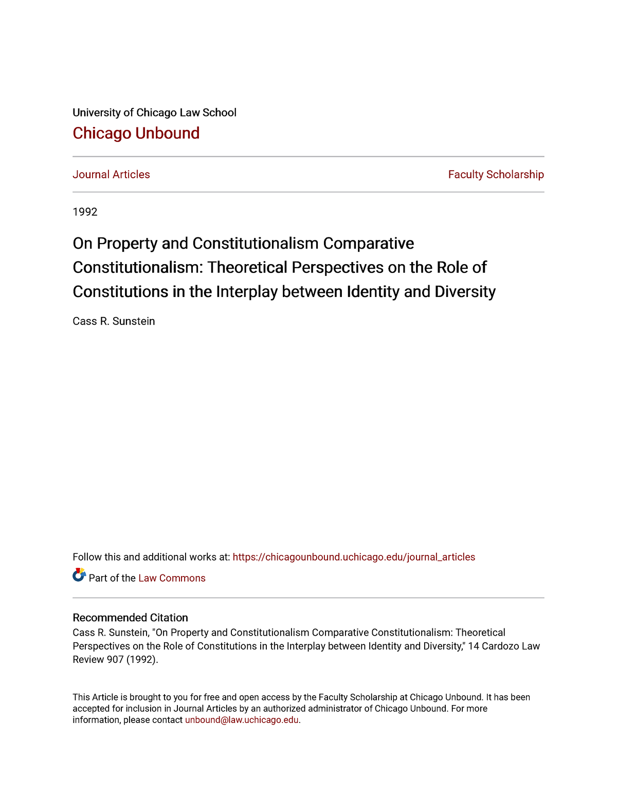 On Property And Constitutionalism Comparative Constitutionalism ...