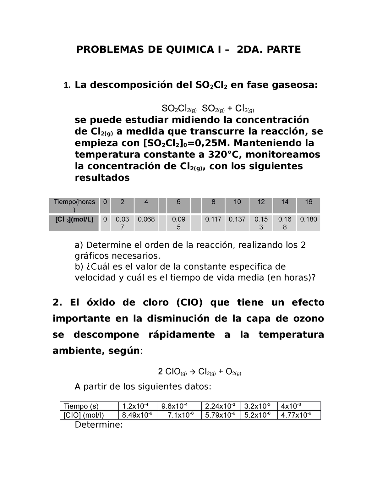 Problemas DE Química I 2DA Parte 23-1 - PROBLEMAS DE QUIMICA I – 2DA ...