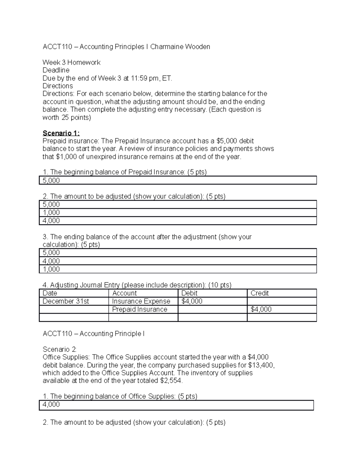 accounting 101 homework