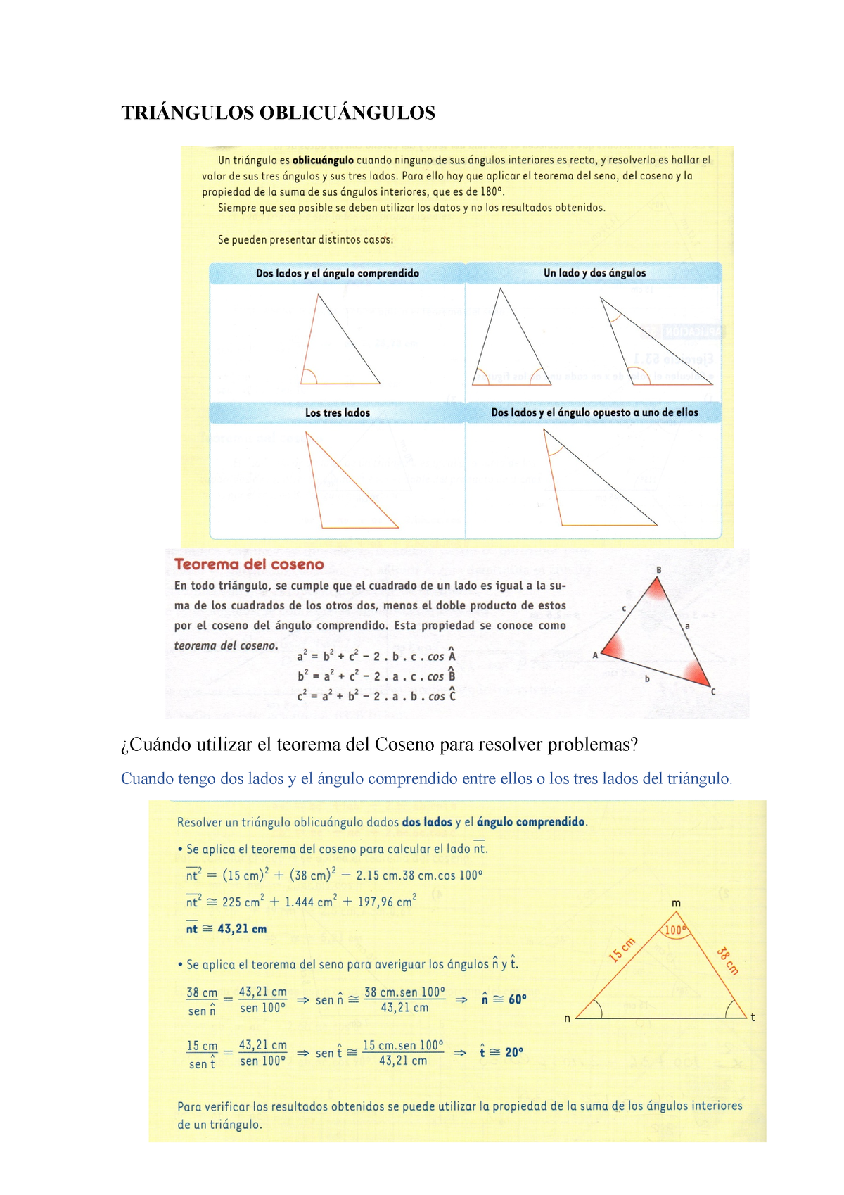 9 Triángulos Oblicuángulos - TRIÁNGULOS OBLICUÁNGULOS ¿Cuándo Utilizar ...