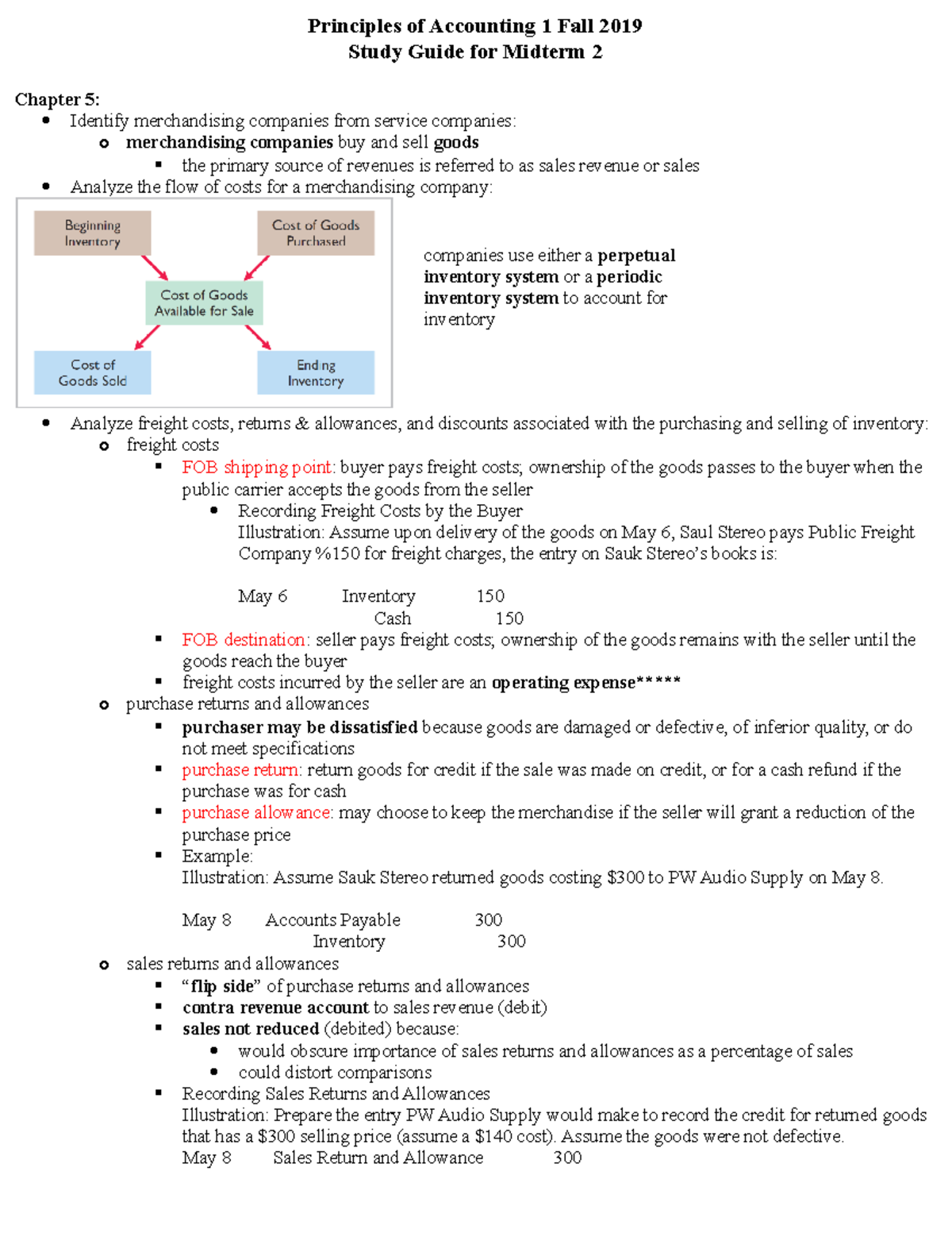 Accounting Midterm 2 - Lecture Notes 5-9 - Principles Of Accounting 1 ...