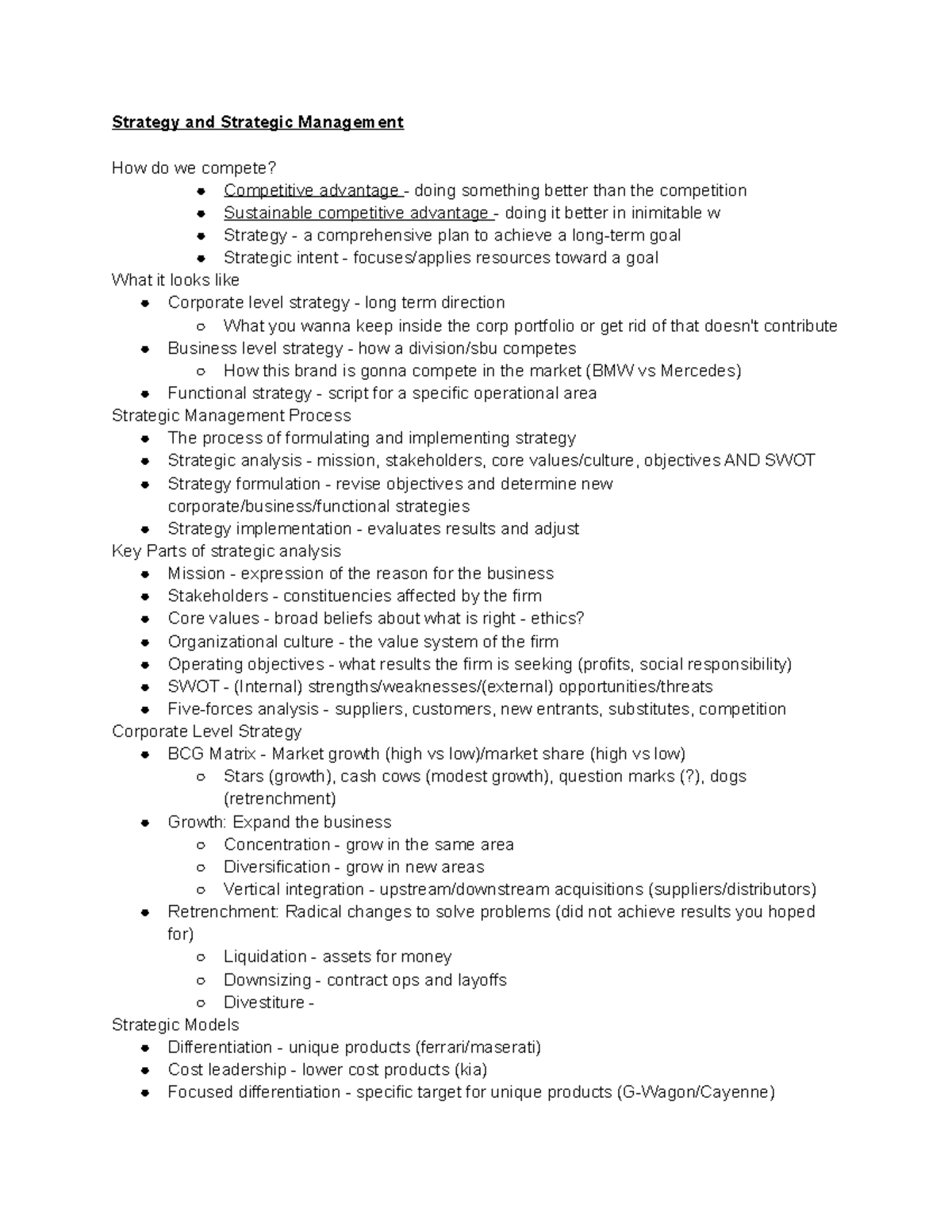 Test 3 Notes - Strategy and Strategic Management How do we compete ...