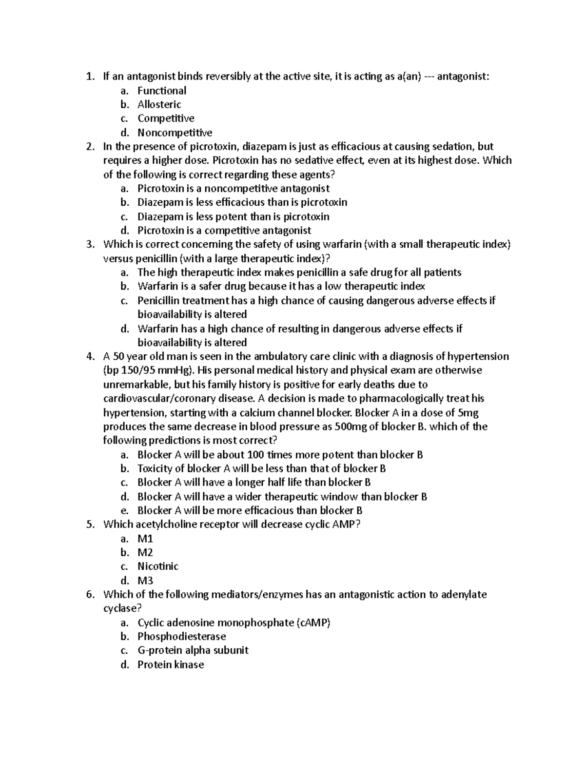 Genetics quizzes - If an antagonist binds reversibly at the active site ...