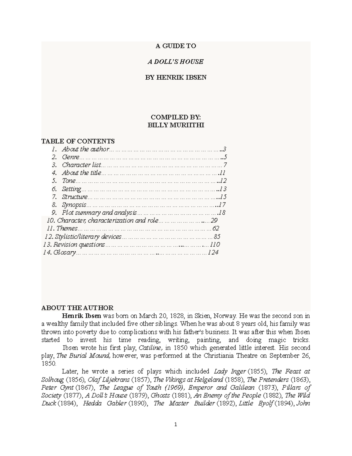 A Guide TO A Dolls House BY BM -1 - A GUIDE TO A DOLL’S HOUSE BY HENRIK ...