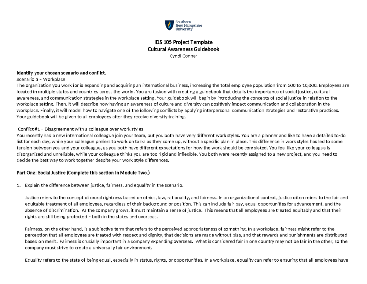 IDS 105 Project Template - Module 4 - IDS 105 Project Template Cultural ...
