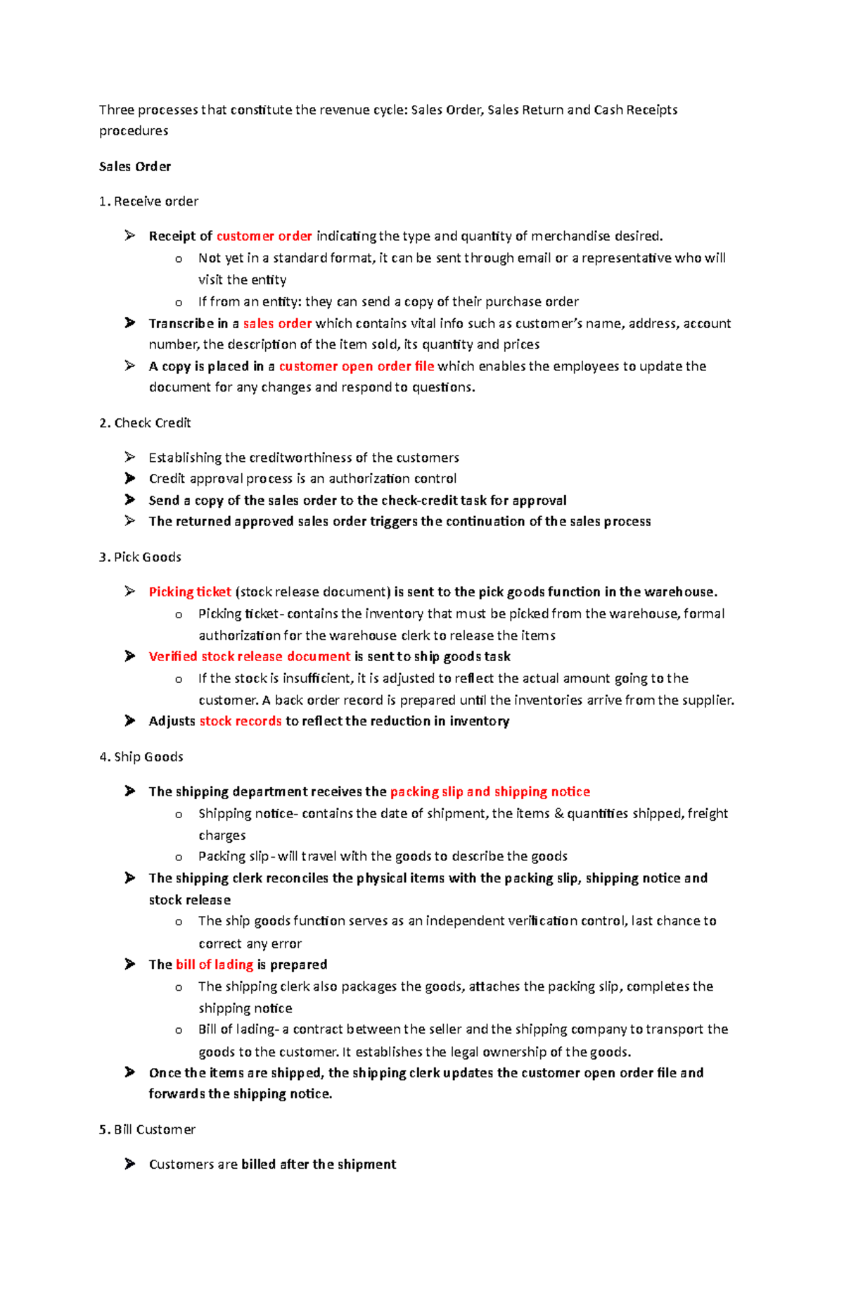 Revenue Cycle Reviewer - Three processes that constitute the revenue ...