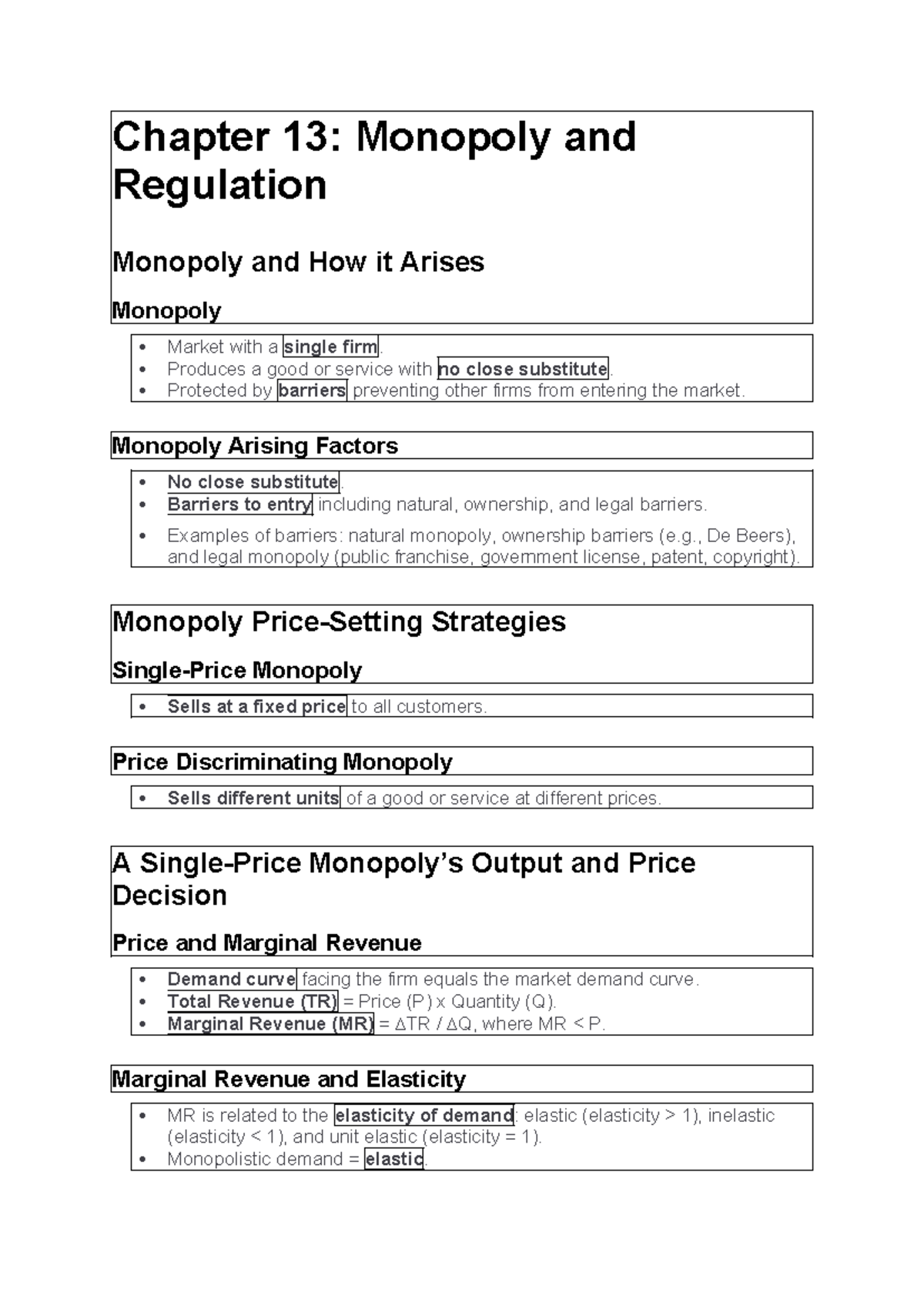 Economics A 1 hapters ,13,14,15&18 - Chapter 13: Monopoly and ...