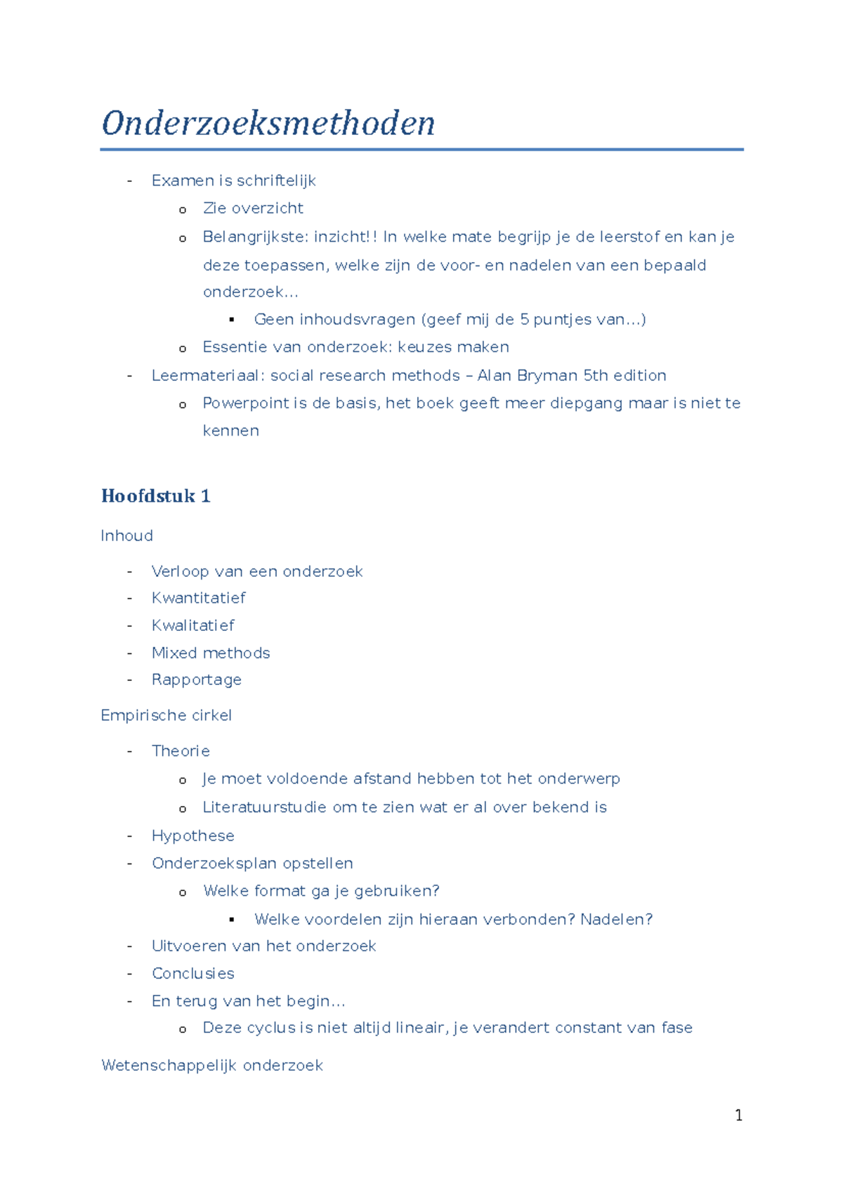 Onderzoeksmethoden-notities - Onderzoeksmethoden Examen Is Schriftelijk ...