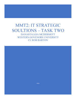 Task 1 Attempt 1 - C207 Task 1 - 2024 C207: DATA DRIVEN DECISION MAKING ...