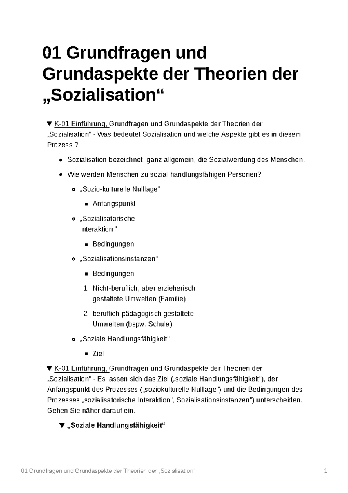 01 Grundfragen Und Grundaspekte Der Theorien Der Sozialisation - 01 ...