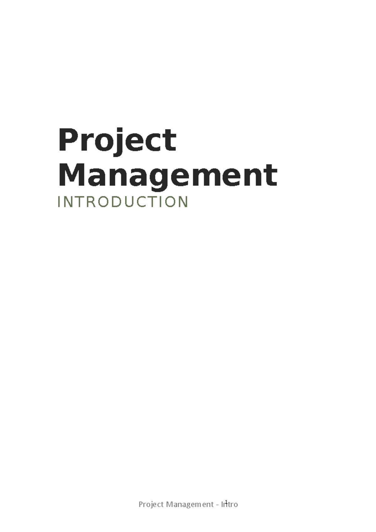 project management introduction essay