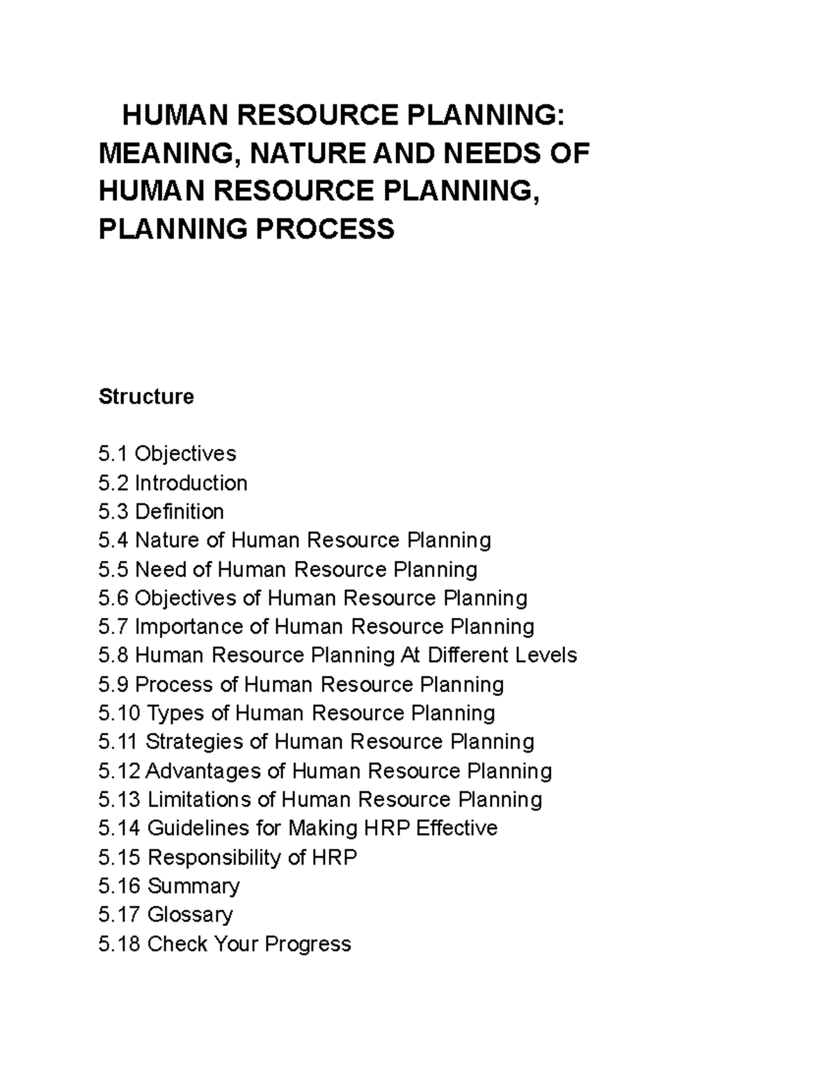 Human Resource Planning ( human resource management) HUMAN RESOURCE