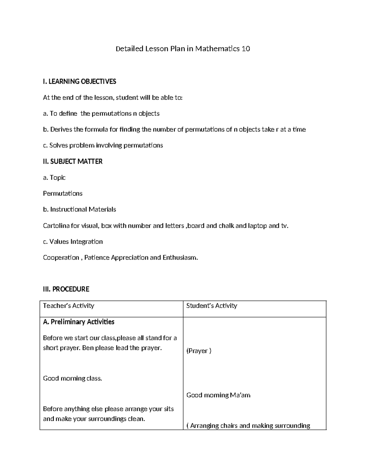 Detailed Lesson-WPS Office - Detailed Lesson Plan in Mathematics 10 I ...