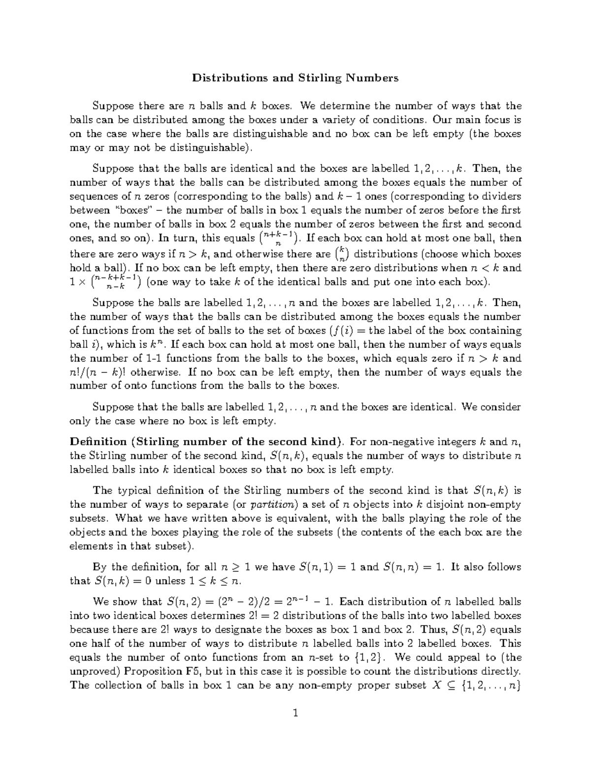 Stirlings - Notes on Distributions and Stirling numbers of the second ...