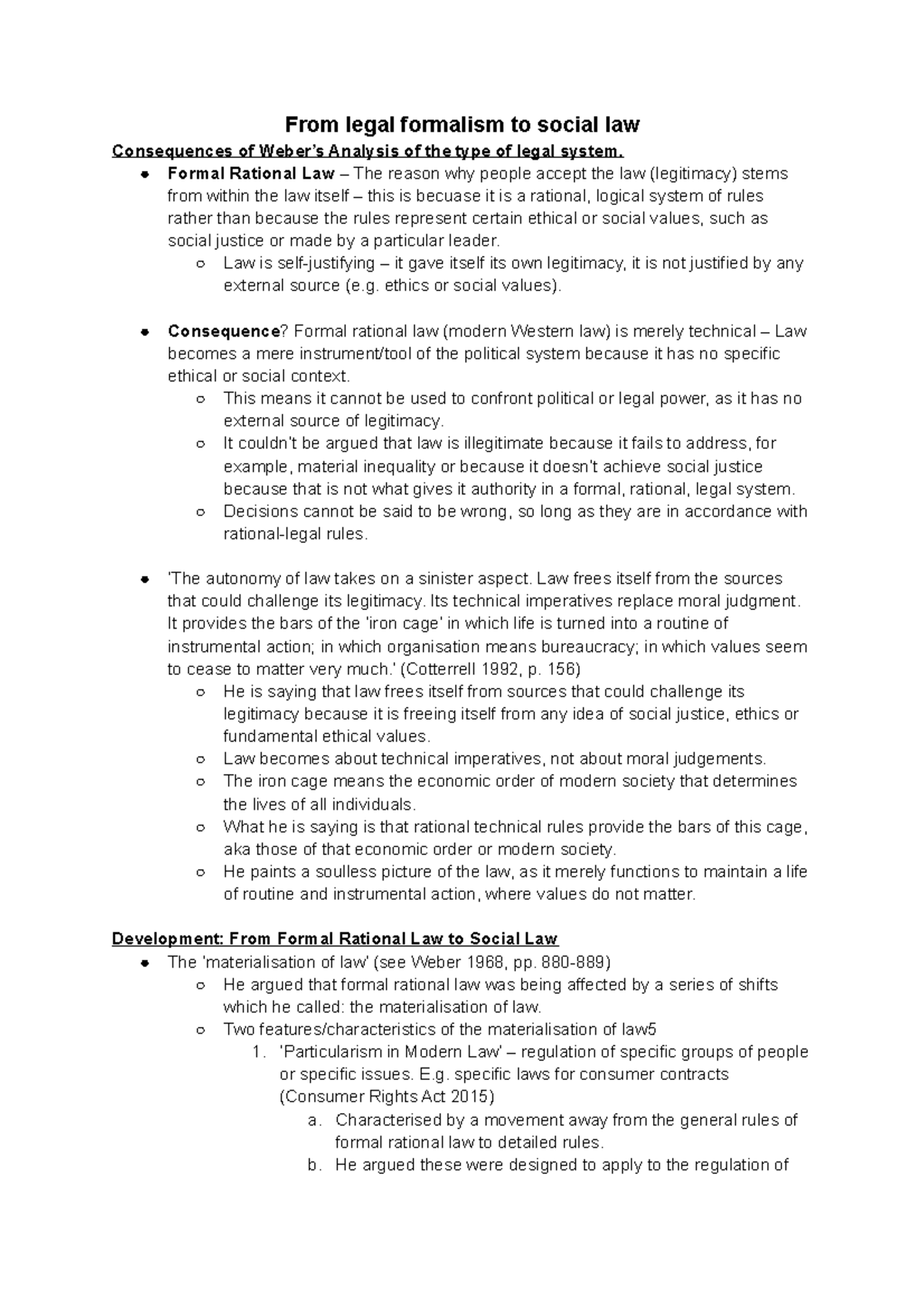 5. From legal formalism to social law From legal formalism to social